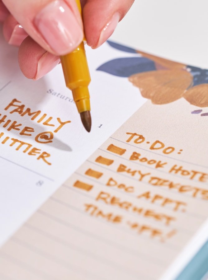 Writing inside of coiled lifeplanner featuring to-do list